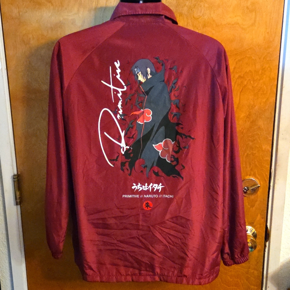 Primitive × Naruto itachi Crows Burgundy Coaches Jacket Size Small